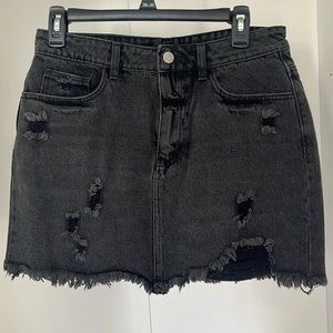 Bongo F21 black denim mini skirt